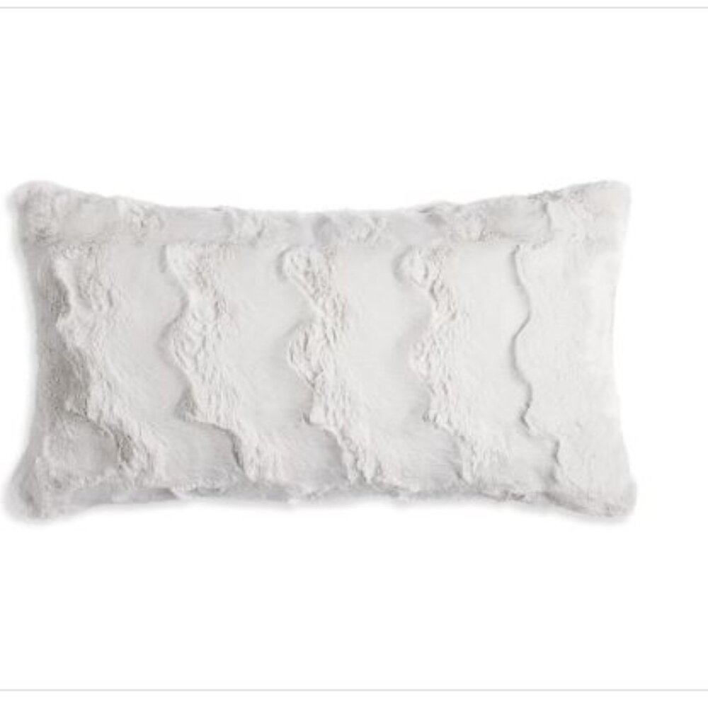 Hudson Park Collection Marble Faux Fur Decorative Pillow, 12 X 22